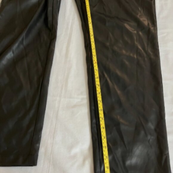 Mode of One Mens Relaxed Fit Faux Leather Pull On Pants in Deep Black Size S - Picture 8 of 8